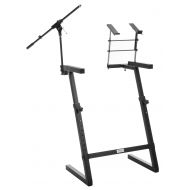 Classic Cantabile KWS-100 keyboard stand with microphone stand and laptop holder