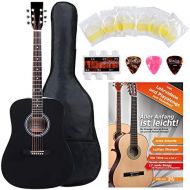 [아마존베스트]Classic Cantabile Acoustic Guitar Starter-SET incl. 5-piece accessory set, black