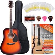 [아마존베스트]Classic Cantabile Acoustic Guitar Starter-SET incl. 5-piece accessory set, sunburst