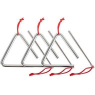 [아마존베스트]3 x Classic Cantabile Triangle with Beater  Triangle made of Steel for Children and Musical Early Education  Percussion Instrument with 10 cm (4 Inch) Size and Clapper  Ideal fo