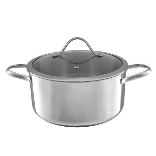  6 Quart Stock Pot-Stainless Steel Pot with Lid-Compatible with Electric, Gas, Induction or Gas Cooktops-Cookware by Classic Cuisine