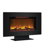 Classic Flame ClassicFlame 36II100GRG Elysium 36 Wall Mounted Infrared Quartz Fireplace, Black Glass Frame