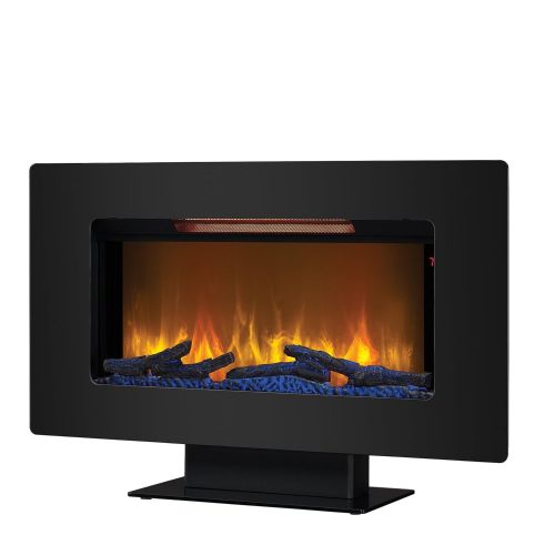  Classic Flame ClassicFlame 36II100GRG Elysium 36 Wall Mounted Infrared Quartz Fireplace, Black Glass Frame