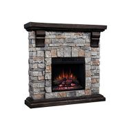 Classic Flame Pioneer Stone Electric Fireplace Mantel Package, Brushed Dark Pine - 18WM10400-I601