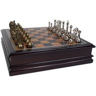 Classic Game Collection Metal Chess Set with Deluxe Wood Board and Storage - 2.5 King