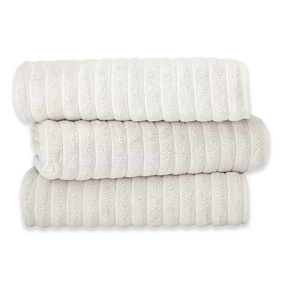  Classic Turkish Towels Turkish Cotton Ribbed Bath Sheets (Set of 3)