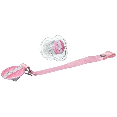  ClassyPaci Cable Pacifier and Clip Gift Set, Pink