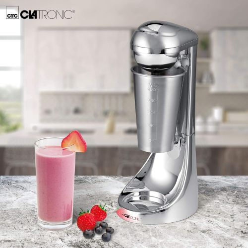  Clatronic BM 3472 // 2in1 Barmixer & Milchaufschaumer in Einem // 450 ml Fassungsvermoegen // 2 Geschwindigkeitsstufen // Edelstahlbecher & -mixstab // Chromdesign