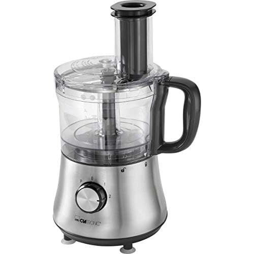  Clatronic KM 3646 Universal-Kuechenmaschine mit 1,5 L Standmixer, Geschwindigkeitsstufen (0-1-2 + Puls), edelstahlgehause, Inox