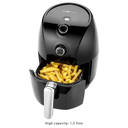  Clatronic FR 3698 H Hot Air Fryer, Oil and Grease Free, 1.5 Litre Capacity, 30 Minute Timer with End Signal, Fully Adjustable Thermostat (80-200°C), Cool Touch Handle