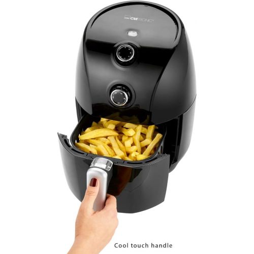  Clatronic FR 3698 H Hot Air Fryer, Oil and Grease Free, 1.5 Litre Capacity, 30 Minute Timer with End Signal, Fully Adjustable Thermostat (80-200°C), Cool Touch Handle