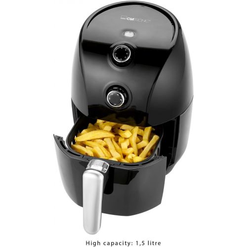  Clatronic FR 3698 H Hot Air Fryer, Oil and Grease Free, 1.5 Litre Capacity, 30 Minute Timer with End Signal, Fully Adjustable Thermostat (80-200°C), Cool Touch Handle