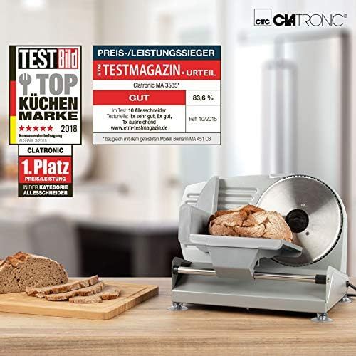  Clatronic Stainless Steel Slicer Dicing Tool Cutter Bread Machine (Energy Efficient)150Watt + Cutting Thickness 15mm)