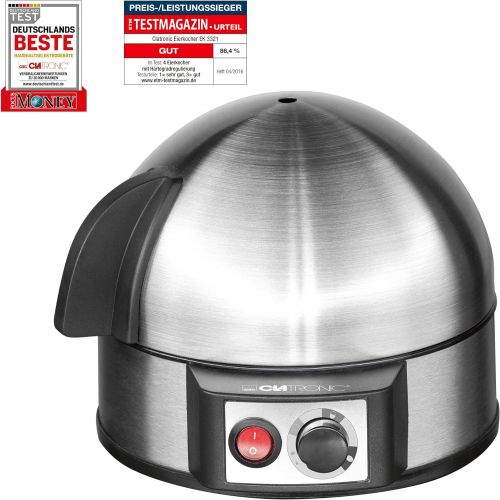  Clatronic 263 118 EK 3321 Eierkocher mit Hartegradeinstellung (7 Eier) 400 Watt inox