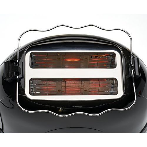  Clatronic TA 3565 2-Scheiben-Toaster, Cool-Touch Gehause, integrierter Broetchenaufsatz, Aufwarmfunktion, Auftaufunktion, Schnellstoppfunktion, schwarz