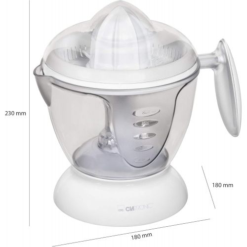  Clatronic ZP 3066 Zitruspresse mit 2 Presskegel und 1,2 Liter Fassungsvermoegen, automatische Start-/Stoppfunktion, 40 Watt, Kunststoff