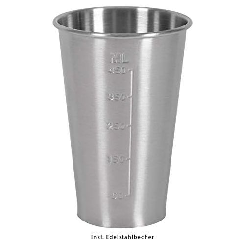  Clatronic BM 3472 // 2in1 Barmixer & Milchaufschaumer in Einem // 650 ml Fassungsvermoegen // 2 Geschwindigkeitsstufen // Edelstahlbecher & -mixstab // Chromdesign