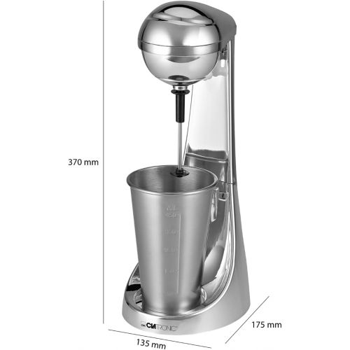  Clatronic BM 3472 // 2in1 Barmixer & Milchaufschaumer in Einem // 650 ml Fassungsvermoegen // 2 Geschwindigkeitsstufen // Edelstahlbecher & -mixstab // Chromdesign