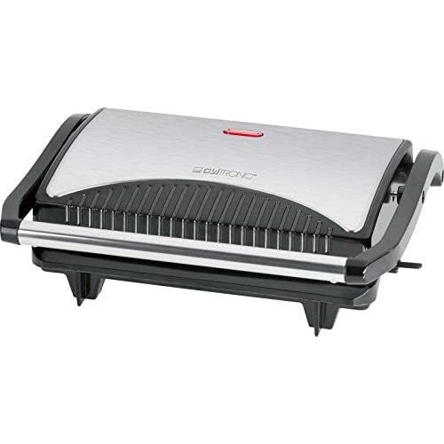  Clatronic MG 3519 Multigrill fuer beidseitiges, fettfreies Grillen, antihaftbeschichtete Grillplatten, Edelstahlgehause