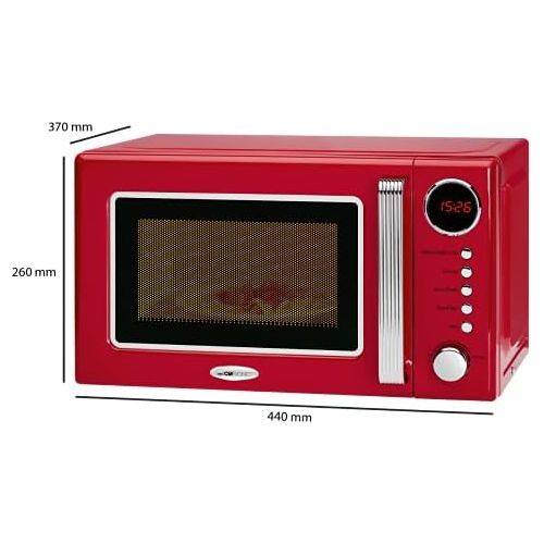  Clatronic MWG 790 2in1 Mikrowelle Retro-Design, 700 W Mikrowellenleistung, 1000 W Grillleistung, 20 L Garraum, Timerfunktion, Kindersicherung