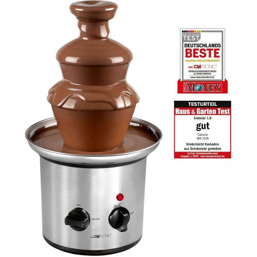  Clatronic Edelstahl Schokoladen-Brunnen Schoko-Brunnen Fontane Elektrisch Kase Frucht-Sosse Barbecue-Sosse (Sparsame 170 Watt, 500 g Schokolade, 750 g Kuvertuere)