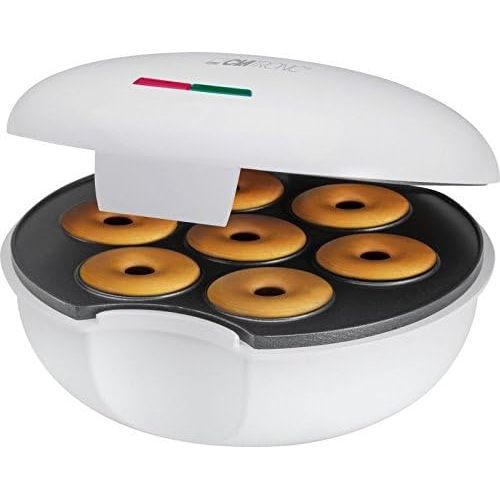  Clatronic Donut-Maker Bagel-Maker mit Backampel fuer 7 Donuts/Bagel Waffeleisen Donuts-Gerat (sparsame 900 Watt + Antihaftbeschichtung)