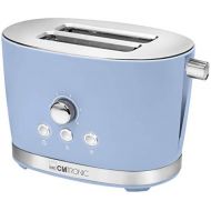 Clatronic TA 3690 RocknRetro 2-Scheiben-Toaster mit Broetchenaufsatz, Kruemelschublade, Auftaufunktion, Aufwarmfunktion, Schnellstoppfunktion, Pink