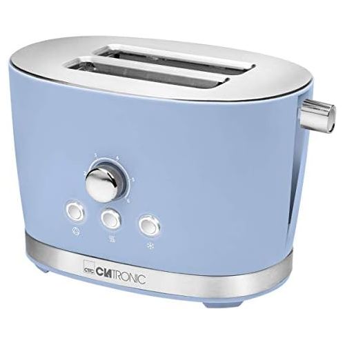  Clatronic TA 3690 RocknRetro 2-Scheiben-Toaster mit Broetchenaufsatz, Kruemelschublade, Auftaufunktion, Aufwarmfunktion, Schnellstoppfunktion, Pink