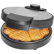 Clatronic WA 3492 Waffeleisen, 1000 Watt, Edelstahleinlage, Grosse Backflachen Ø 18 cm (antihaftbeschichtet), Stufenlos regelbarer Braunungsgrad