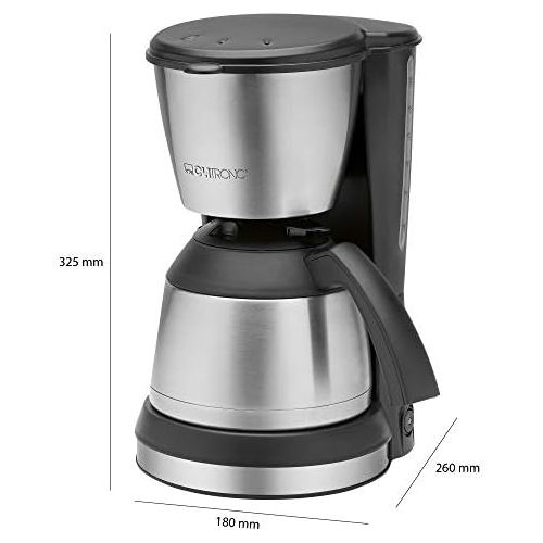  Clatronic KA 3563 Kaffeemaschine, fuer 8-10 Tassen Kaffee (ca. 1,2 Liter), 800 Watt, inkl. hochwertigen Edelstahlapplikationen, Nachtropfsicherung