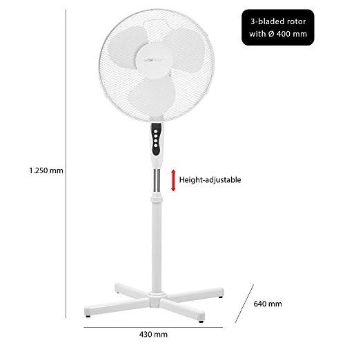  Clatronic VL 3603 S Standventilator 40 cm Durchmesser, oszillierend, 3 Geschwindigkeitsstufen, Neigungswinkel verstellbar, Weiss