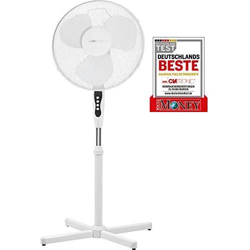  Clatronic VL 3603 S Standventilator 40 cm Durchmesser, oszillierend, 3 Geschwindigkeitsstufen, Neigungswinkel verstellbar, Weiss