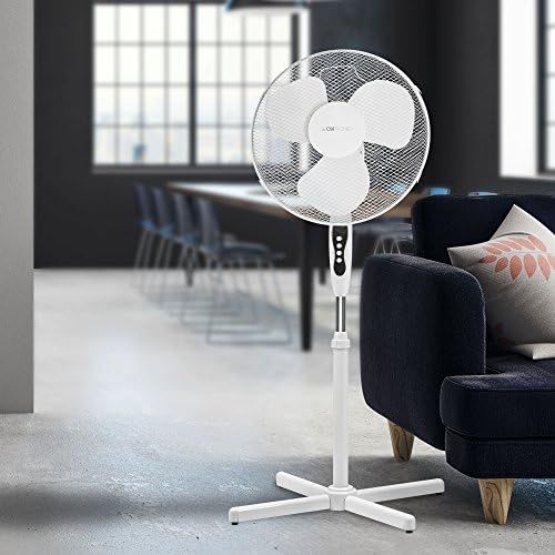  Clatronic VL 3603 S Standventilator 40 cm Durchmesser, oszillierend, 3 Geschwindigkeitsstufen, Neigungswinkel verstellbar, Weiss