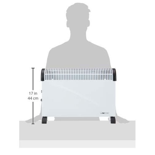  Clatronic KH 3077 Konvektor Heizung, mobile Warme, 3 Heizstufen (750/1250/2000 Watt), stufenlos regelbarer Thermostat, komfortable Tragemulden, gerauscharm