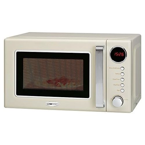  Clatronic MWG 790 2in1 Mikrowelle Retro-Design, 700 W Mikrowellenleistung, 1000 W Grillleistung, 20 L Garraum, Timerfunktion, Kindersicherung