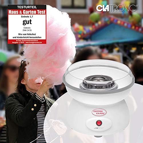  [아마존베스트]Clatronic Candy Floss Machine Large Bowl Splash Guard Cotton Candy Candy Floss Economical 500Watt + Cover Case Cover Splash Guard Dishwasher Safe)