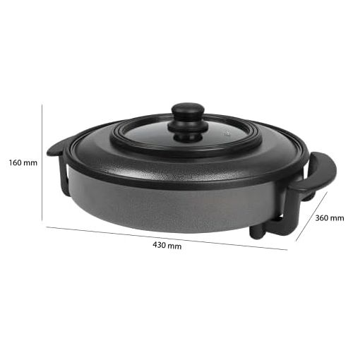  [아마존베스트]Clatronic PP 3402 Party Pan for Cooking, Frying, Steaming, Defrosting and Warming 1500 Watt