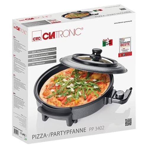  [아마존베스트]Clatronic PP 3402 Party Pan for Cooking, Frying, Steaming, Defrosting and Warming 1500 Watt