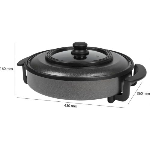  [아마존베스트]Clatronic PP 3402 Party Pan for Cooking, Frying, Steaming, Defrosting and Warming 1500 Watt