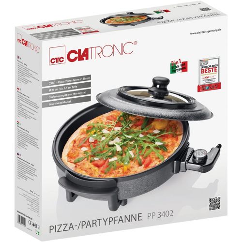  [아마존베스트]Clatronic PP 3402 Party Pan for Cooking, Frying, Steaming, Defrosting and Warming 1500 Watt