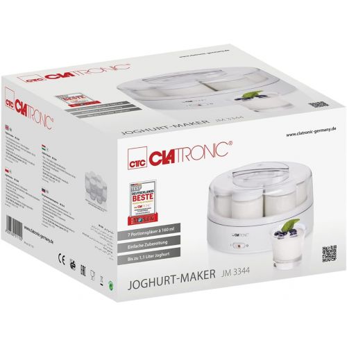  [아마존베스트]Clatronic JM 3344 Joghurtmaker mit 7 Portionsglasern (je 160 ml), 1.1 Liter, 14 Watt