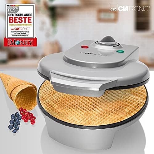  [아마존베스트]Clatronic Waffle Cone Iron Cone Cone Ice Cream Ice Cream Machine Waffle Maker (Economical 1200Watt, Non Stick with Cone Cones)