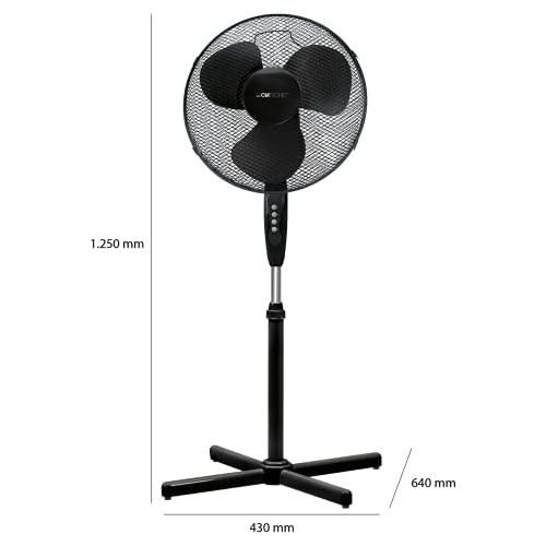  [아마존베스트]Clatronic VL 3603 S Stand Fan 40 cm Diameter, Oscillating, 3 Speeds, Adjustable Inclination, VL 3603 S schwarz