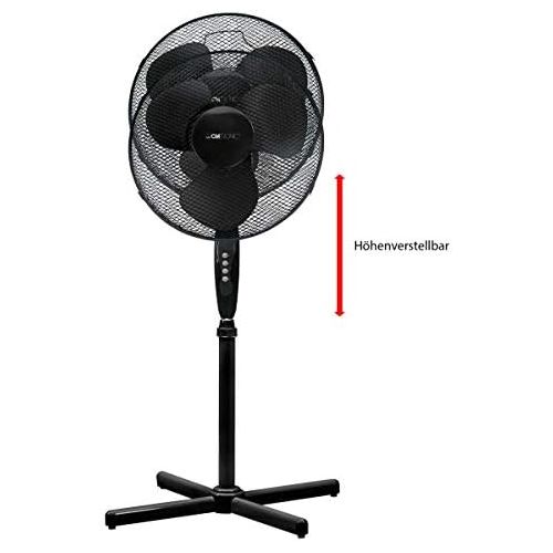  [아마존베스트]Clatronic VL 3603 S Stand Fan 40 cm Diameter, Oscillating, 3 Speeds, Adjustable Inclination, VL 3603 S schwarz