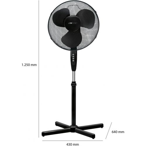  [아마존베스트]Clatronic VL 3603 S Stand Fan 40 cm Diameter, Oscillating, 3 Speeds, Adjustable Inclination, VL 3603 S schwarz