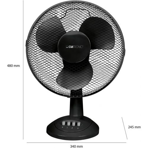  [아마존베스트]Clatronic VL 3602 Table Fan, 30 cm Diameter, Oscillating, 3 Speeds, Adjustable Inclination, VL 3602 schwarz