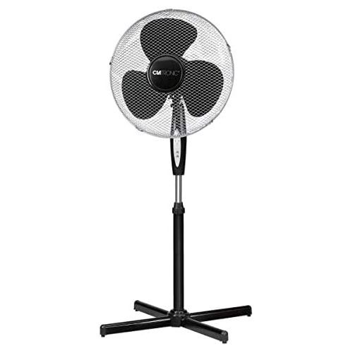  [아마존베스트]Clatronic VL 3741 S Floor Fan, Diameter 40 cm, Oscillating, 3 Speeds, 2 Electronic Wind Mode Functions Electronic Timer, Remote Control, Black