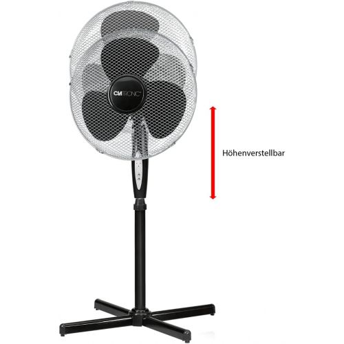  [아마존베스트]Clatronic VL 3741 S Floor Fan, Diameter 40 cm, Oscillating, 3 Speeds, 2 Electronic Wind Mode Functions Electronic Timer, Remote Control, Black