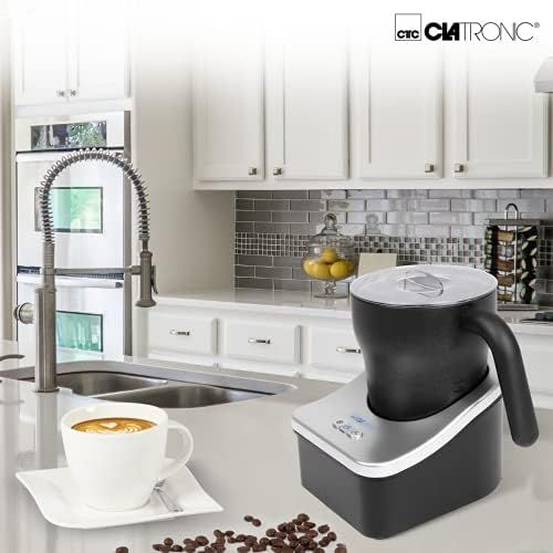  [아마존베스트]Clatronic MS 3326, 3in1 milk frother, electronics 3 function switches, milk froth warm and cold, heat milk, non-stick coating inside and outside, milk froth quantity approx. 500 ml