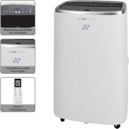  [아마존베스트]Clatronic CL 3750 WiFi Air Conditioner, 12000 BTU Cooling Performance, Suitable for Rooms up to 110 m², Alexa + Google Assistant via Voice Control, 24 Hour Timer, 3-Level Fan, Whit